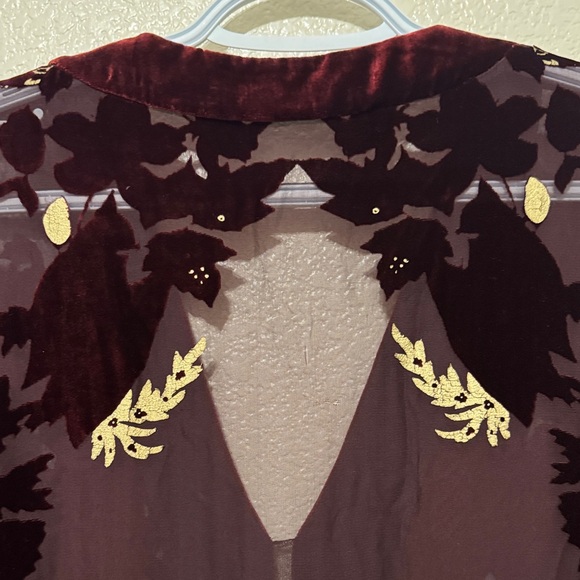 Roberto Cavalli Burgundy Blouse with Sheer Paneling - Picture 8 of 11